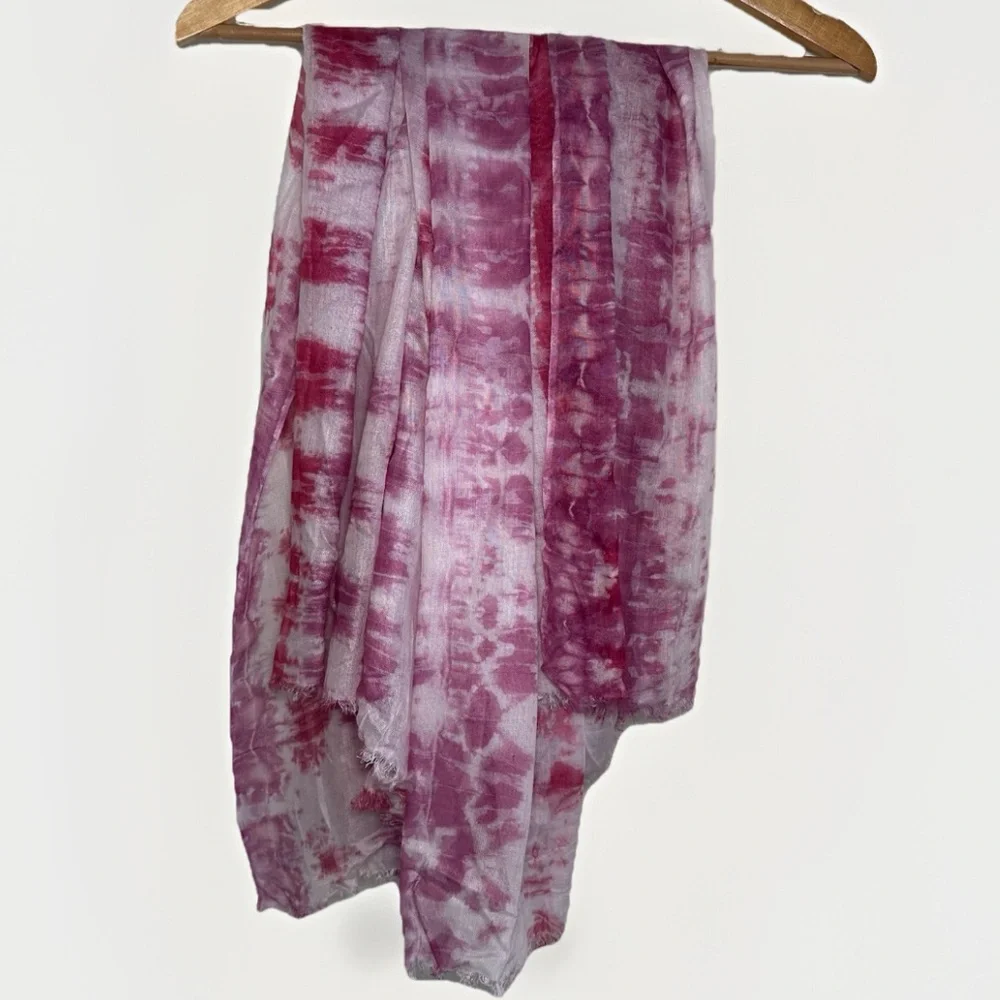Michael Stars Tie Dye Pink White Oversized Blanket Scarf Neiman Marcus NWT